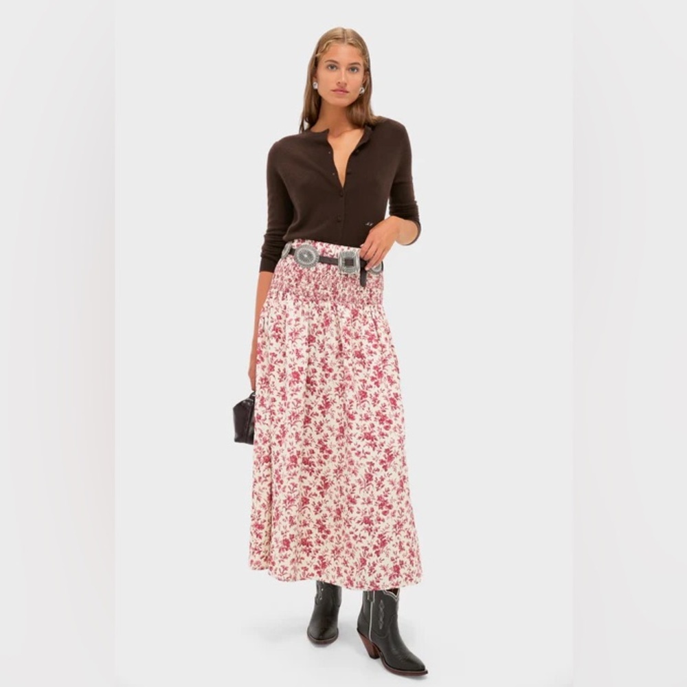 🆕 TUCKERNUCK Pomegranate Bloom Smocked Benson Skirt - Picture 2 of 6